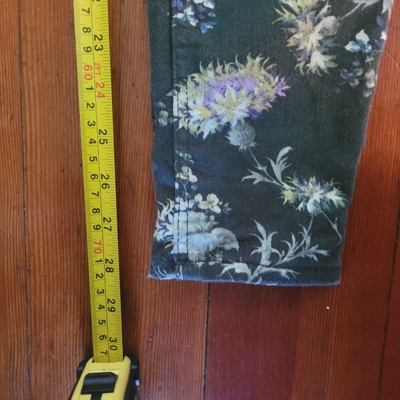 Green Floral Print Jeans, sz 6 - Picture 8 of 8